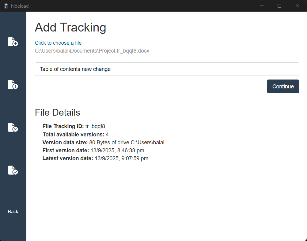 Add tracking