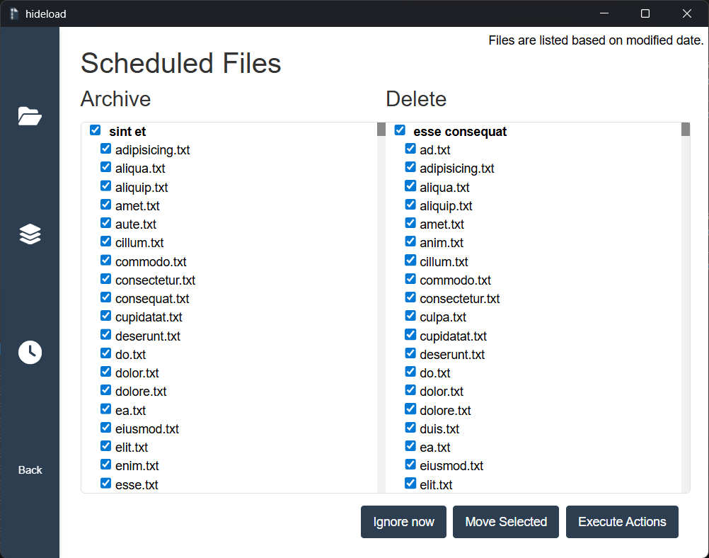 scheduled file management